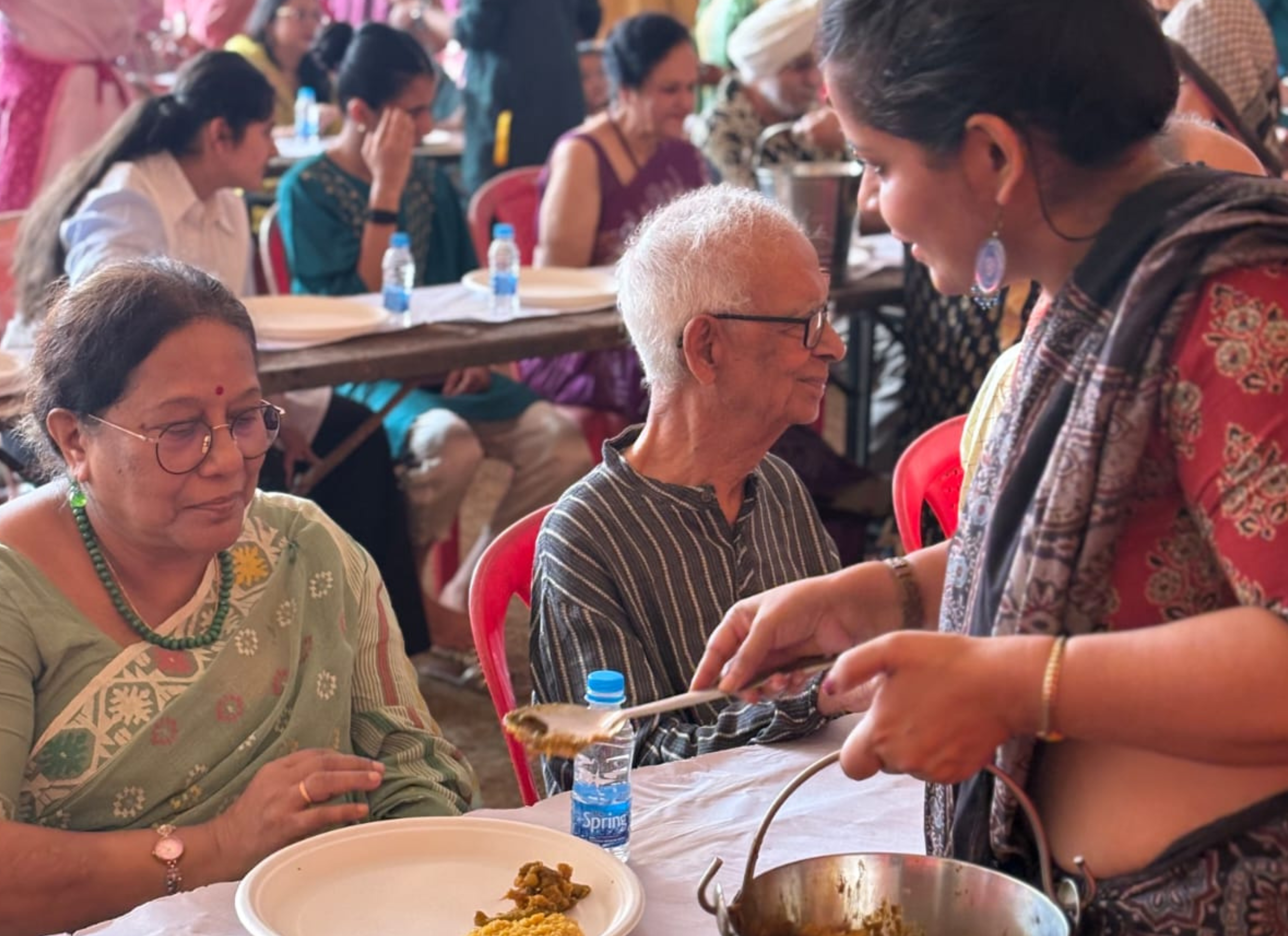 Community food service during Durga Puja