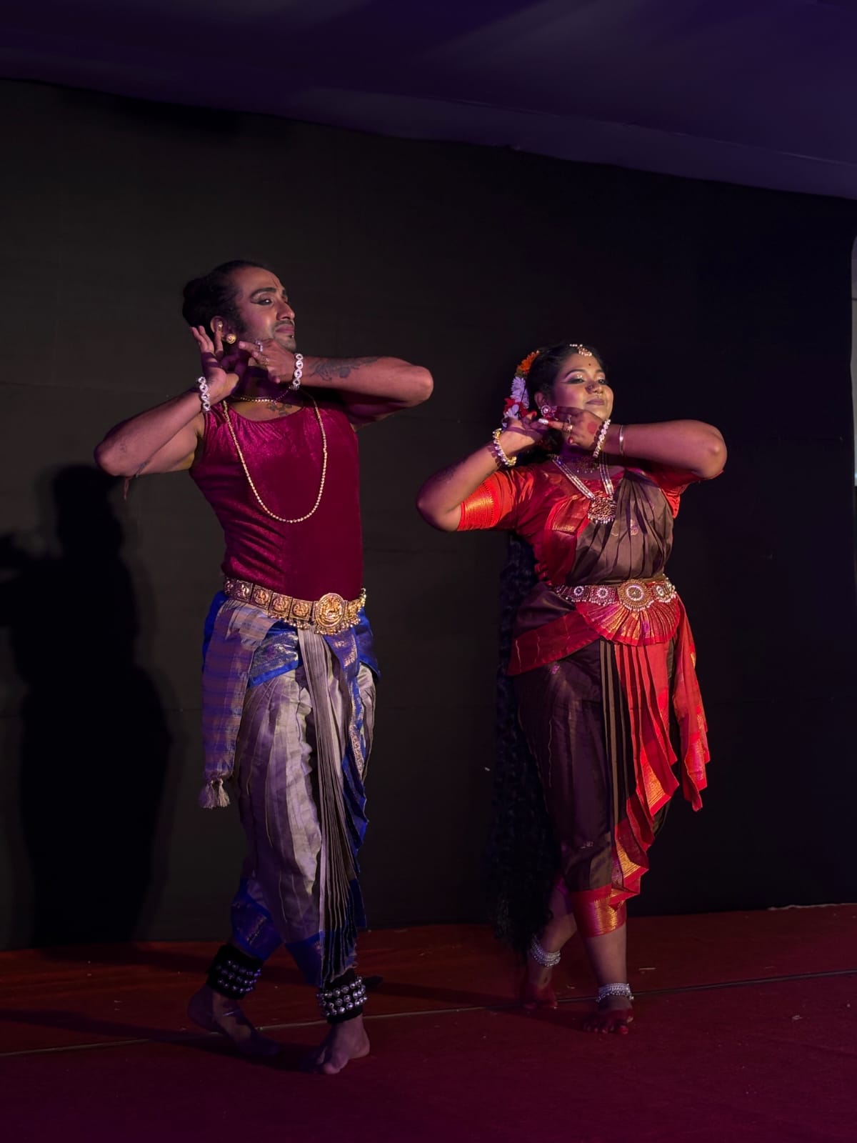 Classical dance performance during Durga Puja