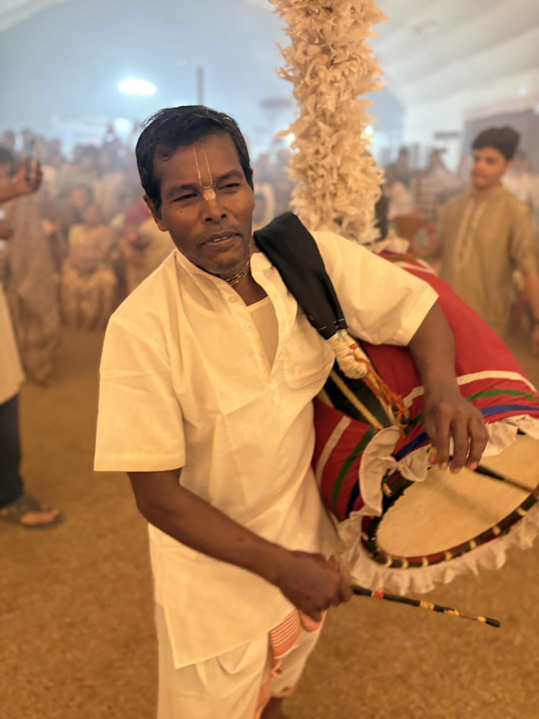 Dhak performers during Durga Puja
